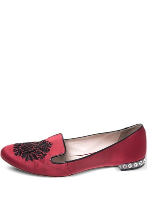 Miu Miu Pre-Owned embroidered crystal pumps