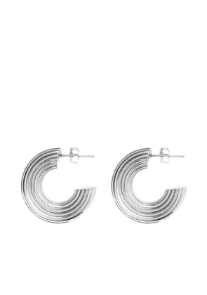 Nassimoto plated-textured hoop earrings - Silver