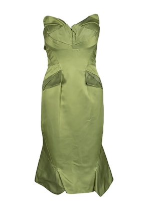 Zac Posen strapless ruffled dress - Green