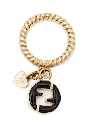 Fendi Pre-Owned twisted band charm ring - Gold