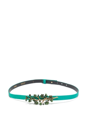 Oscar de la Renta Pre-Owned satin crystal belt - Green