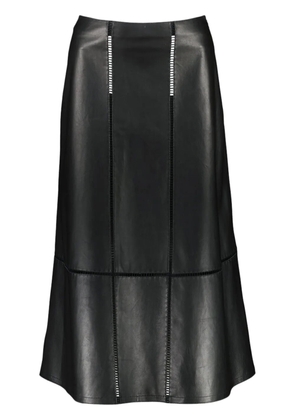 Yves Salomon ladder-stitch lambskin skirt - Black