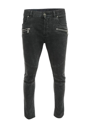 Balmain Pre-Owned zipper-detail jeans - Black
