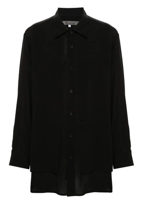 Y's overlapping button-up shirt - Black