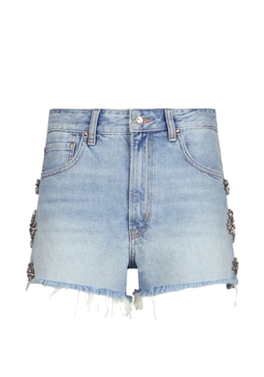 LIU JO embellished fringed shorts - Blue