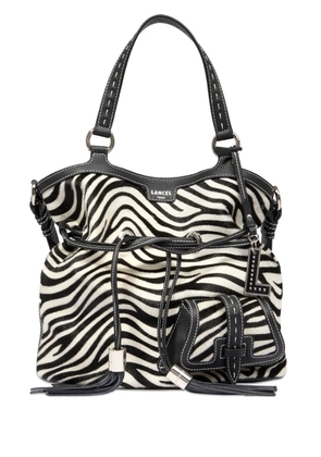 Lancel Premier Flirt zebra-print bucket bag - White