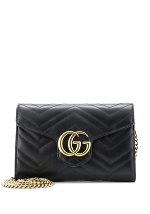 Gucci Pre-Owned GG Marmont Chain Wallet Matelasse Leather Mini crossbody bag - Black