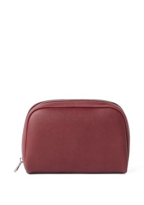 Brunello Cucinelli leather zip-top wash bag - Red