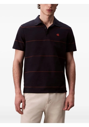 Calvin Klein Jeans striped-logo polo shirt - Blue