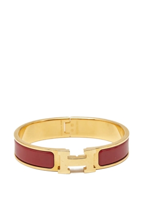 Hermès Pre-Owned logo-plaque bracelet - Gold