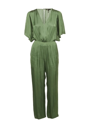 Maje satin-effect elastic-waist jumpsuit - Green
