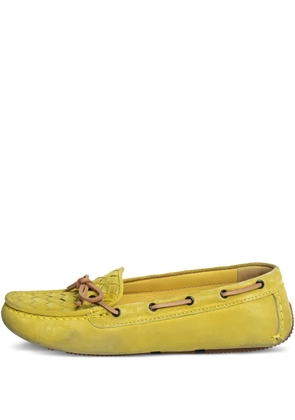 Bottega Veneta Pre-Owned Intrecciato slip-on loafers - Yellow