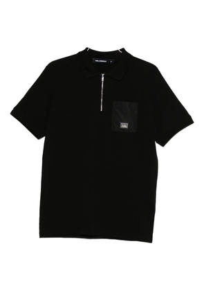 Karl Lagerfeld logo-plaque polo shirt - Black