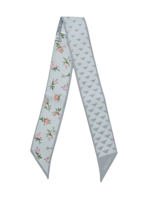 Prada Pre-Owned 2010-2025 Floral and Geometric Print Silk scarf - Blue