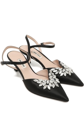 Miu Miu Pre-Owned crystal-embellished pumps - Black