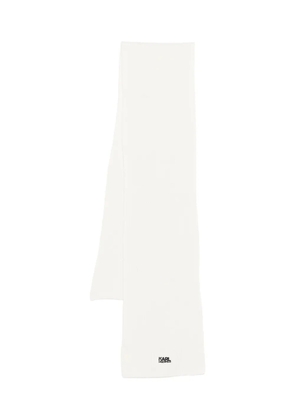 Karl Lagerfeld logo-embroidered scarf - White