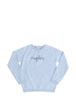 Lingua Franca Naples embroidered crewneck sweater - Blue