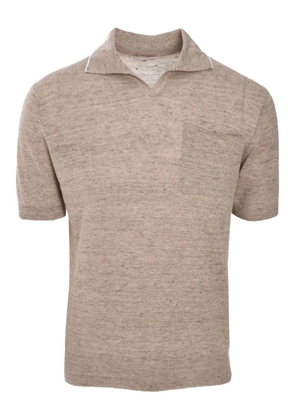 Luciano Barbera fine-knit polo shirt - Neutrals