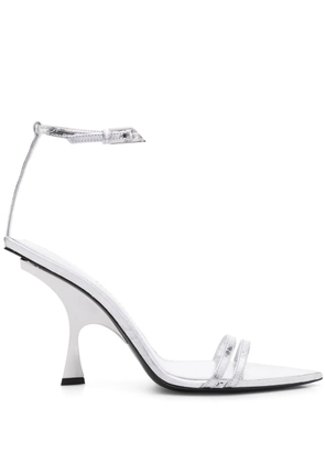 The Attico Ester 95mm leather sandals - Silver