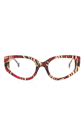 L.A. EYEWORKS Rooster cat-eye glasses - Brown