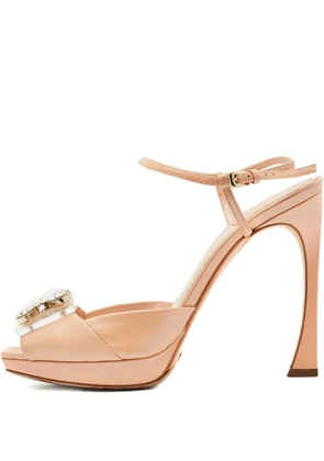 Christian Dior Pre-Owned crystal-embellishment leather sandals - Pink