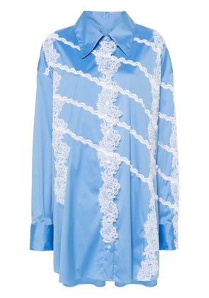 Viktor & Rolf lace-appliqué cotton shirt dress - Blue