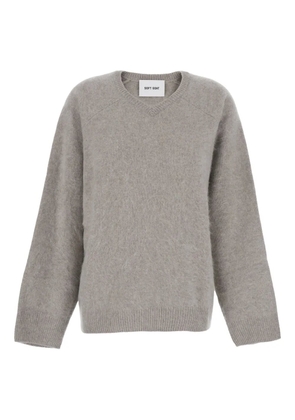 Soft Goat brushed round-neck sweater - Neutrals