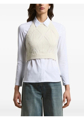 Peserico halter-neck cable-knit top - White