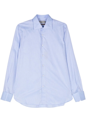 Canali striped poplin shirt - Blue