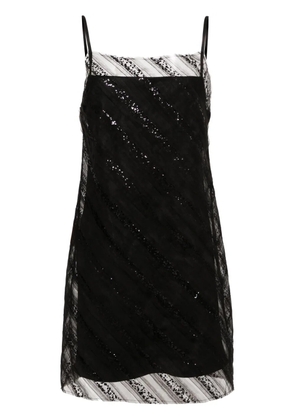 Viktor & Rolf glitter-embellished tulle slip dress - Black