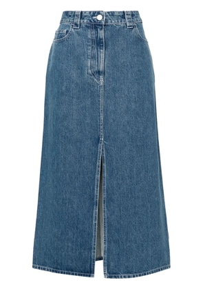 Sunnei logo-patch denim skirt - Blue