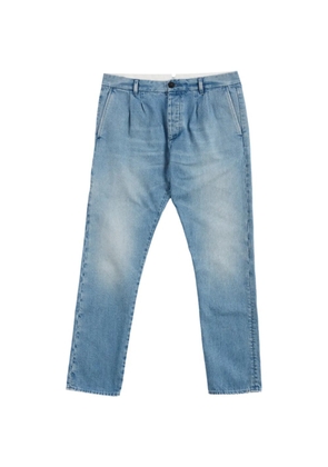 Fortela pleated denim tapered trousers - Blue