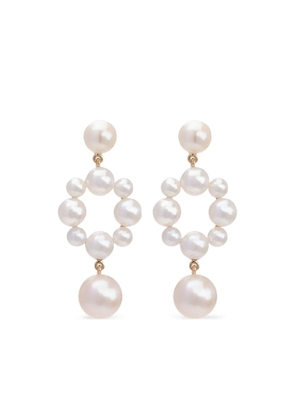 Sophie Bille Brahe 14K yellow gold Grande Nebula pearl earrings - White