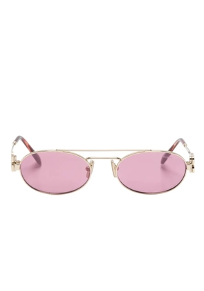 Miu Miu Eyewear logo-lettering oval-frame sunglasses - Pink