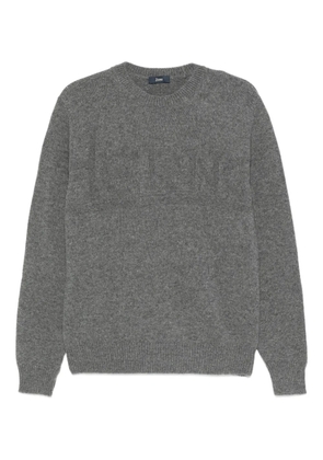 Herno logo-embossed crew-neck sweater - Grey
