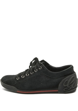 Gucci Pre-Owned logo-patch suede sneakers - Black