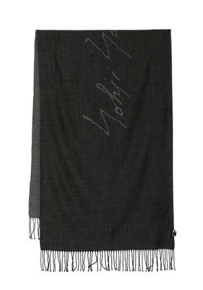 Yohji Yamamoto logo scarf - Grey