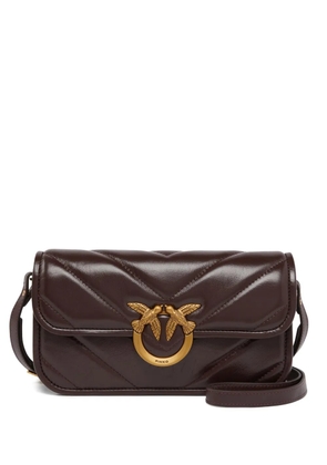 PINKO quilted birds-embellished cross body bag - Brown