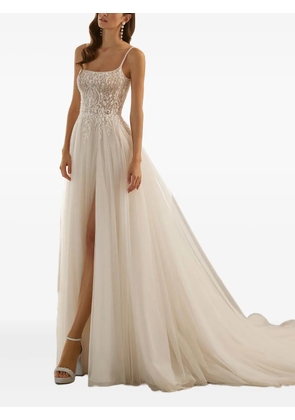 Rosa Clará Carlino crystal-embellishment maxi bridal dress - White