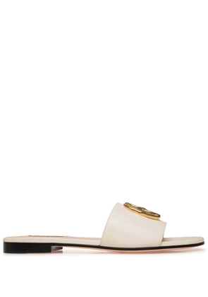 Bally Emblem-plaque leather slides - Neutrals