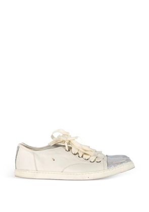 Lanvin Pre-Owned snakeskin-effect sneakers - Neutrals