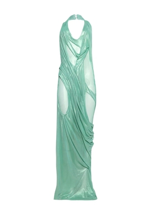 Di Petsa Siren Wetlook halter-neck dress - Green