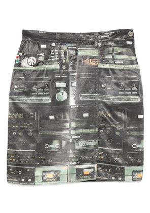 Moschino Pre-Owned 2000s cassette-tape print skirt - Grey