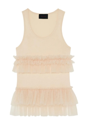 Simone Rocha embellished tulle-trimmed tank top - Neutrals