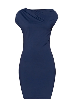 Patrizia Pepe asymmetrical-neckline mini dress - Blue