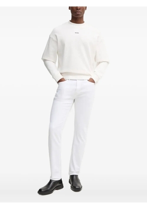 HUGO logo-embroidered crew-neck sweater - White