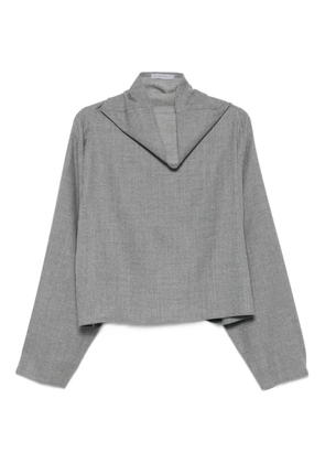Dusan high-neck boxy top - Grey