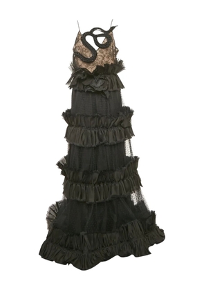 Gucci Pre-Owned beaded tiered gown - Black