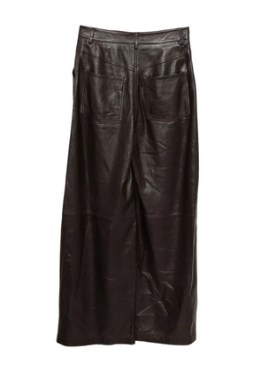 Yves Salomon lamb leather straight-leg trousers - Brown