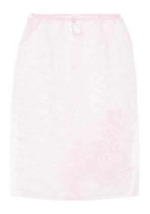 Cecilie Bahnsen floral-embroidered skirt - Pink